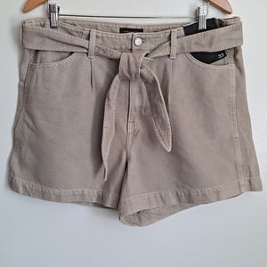 Banana Republic High Rise Shorts Tie Waist Paperbag Tan Size 33 New with Tags